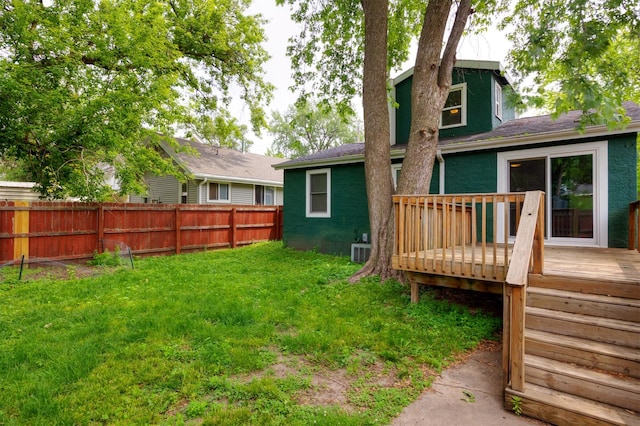 1012 28th St, Des Moines, IA 50311 - view of yard with a deck