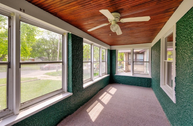 1012 28th St, Des Moines, IA 50311 - unfurnished sunroom with a ceiling fan