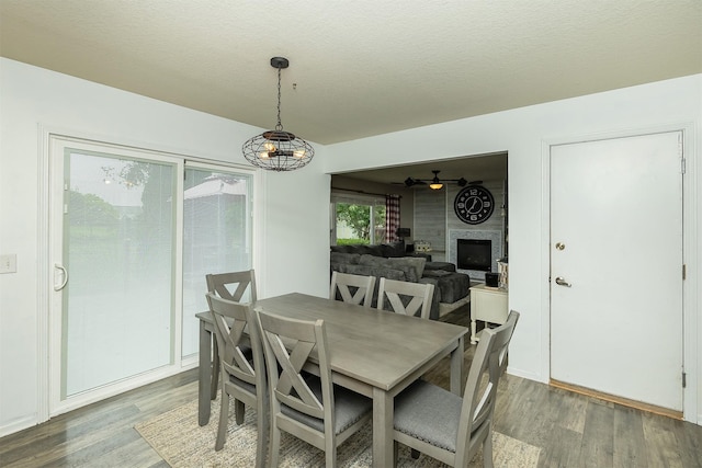 1205 Lancaster Way, Indianola, IA 50125 - dining space featuring wood finished floors and a fireplace