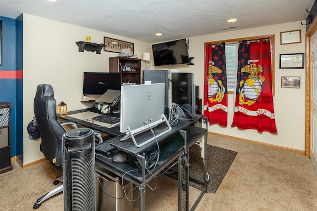 1205 Lancaster Way, Indianola, IA 50125 - carpeted office space featuring recessed lighting and a textured ceiling