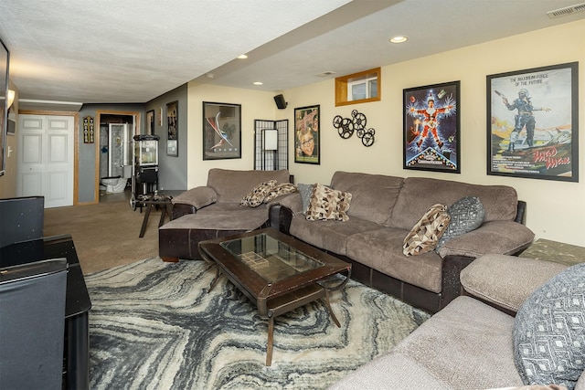 1205 Lancaster Way, Indianola, IA 50125 - living area featuring carpet flooring and recessed lighting