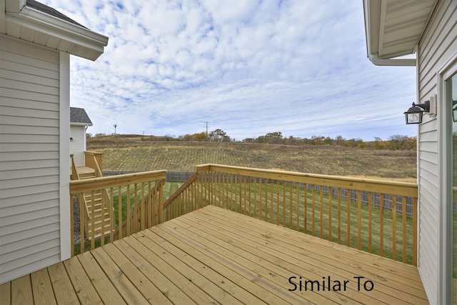 16738 Walnut Meadows Cir, Urbandale, IA 50323 - wooden deck featuring a view of rural / pastoral area