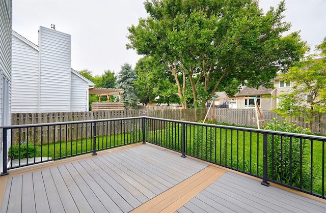 2216 NW 136th St, Clive, IA 50325 - deck with a fenced backyard and a pergola