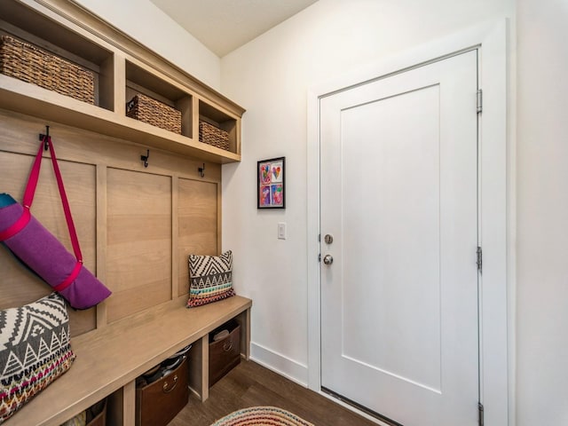 2502 Blooming Heights Dr, Norwalk, IA 50211 - mudroom featuring dark wood-style floors and baseboards