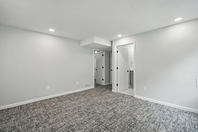 4510 89th St, Urbandale, IA 50322 - finished below grade area featuring light colored carpet and recessed lighting
