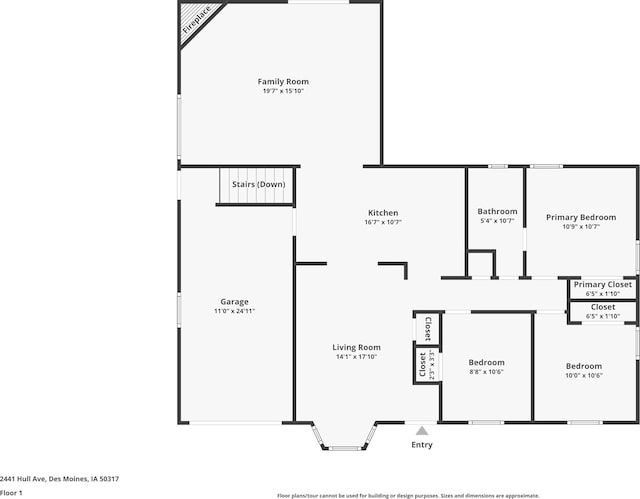 2441 Hull Ave, Des Moines, IA 50317 - view of property floor plan