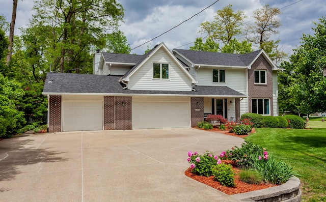 5395 NW 72nd Pl, Johnston, IA 50131 - traditional-style home featuring brick siding, driveway, a front lawn, and a garage
