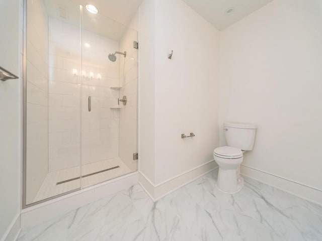 1863 Glen Oaks Dr, West Des Moines, IA 50266 - bathroom featuring marble look tile flooring and a stall shower