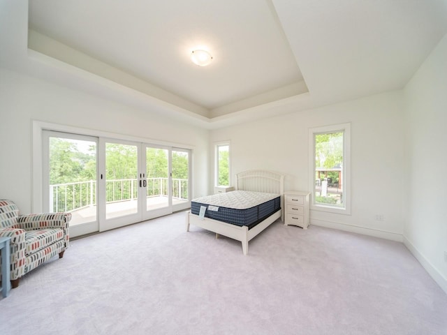 1863 Glen Oaks Dr, West Des Moines, IA 50266 - bedroom featuring french doors, access to outside, multiple windows, and light colored carpet