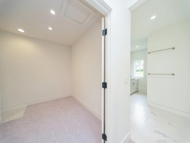 1863 Glen Oaks Dr, West Des Moines, IA 50266 - interior space featuring recessed lighting and attic access