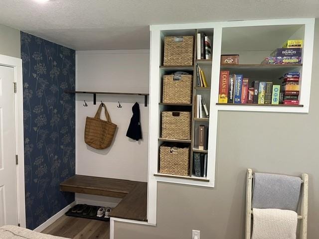 316 NW Linden St, Ankeny, IA 50023 - mudroom featuring wallpapered walls and wood finished floors