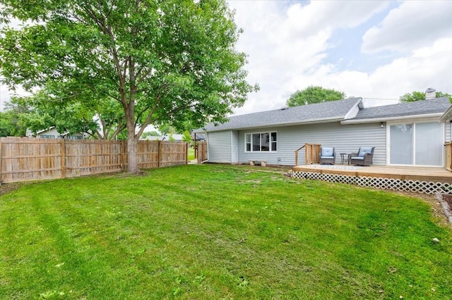 911 E 1st Ave, Indianola, IA 50125 - view of yard featuring a wooden deck