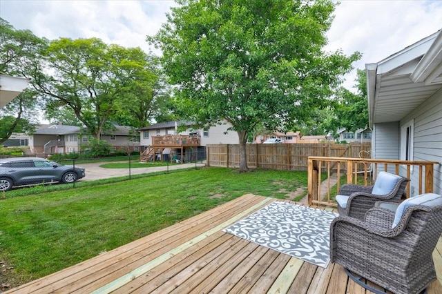 911 E 1st Ave, Indianola, IA 50125 - deck with a fenced backyard and a residential view