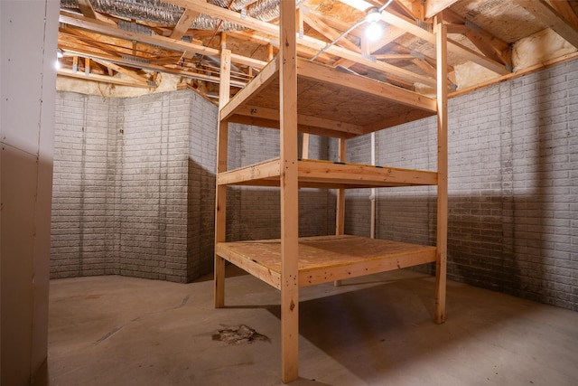 1422 SE Waywin Dr, Ankeny, IA 50021 - unfinished basement with brick wall