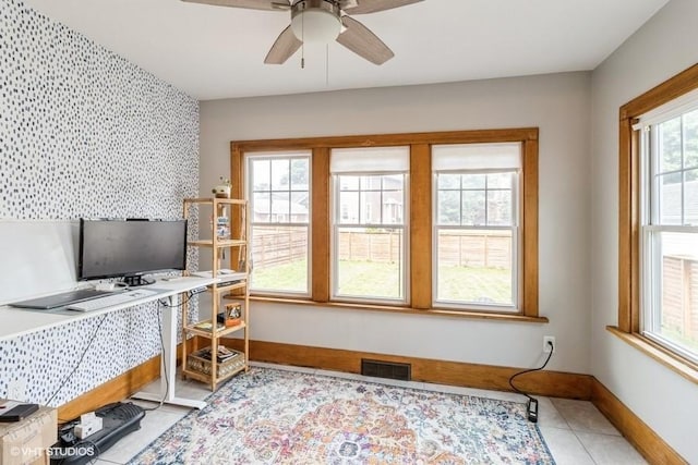 2417 Maryland Pike, Des Moines, IA 50310 - tiled office space with healthy amount of natural light and ceiling fan