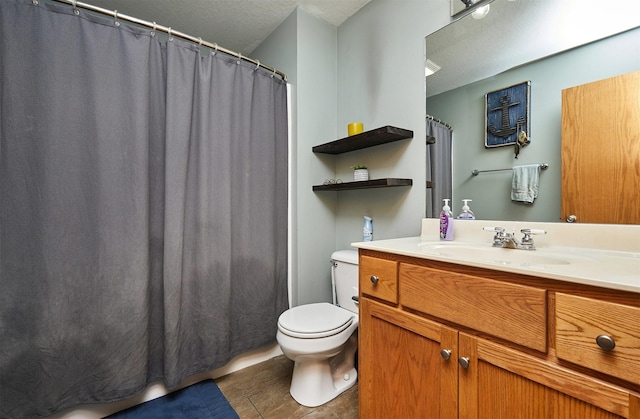 2014 Vista View Dr, Granger, IA 50109 - full bath with vanity, a textured ceiling, tile patterned floors, and a shower with shower curtain