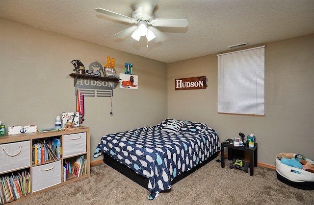 2014 Vista View Dr, Granger, IA 50109 - bedroom with carpet floors, a textured ceiling, and ceiling fan