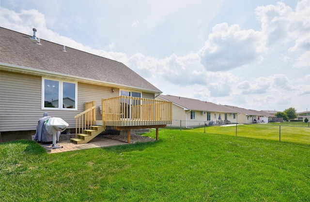 2014 Vista View Dr, Granger, IA 50109 - back of property featuring a wooden deck, a residential view, and roof with shingles