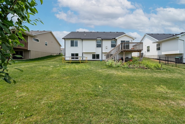 7825 SE 2nd St, Des Moines, IA 50320 - back of house with a deck and stairway