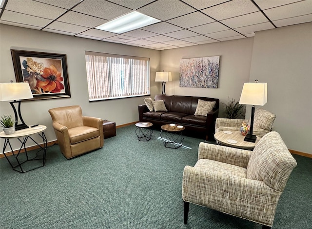 2005 Spring St Unit U203, Grinnell, IA 50112 - living room with carpet floors and a drop ceiling