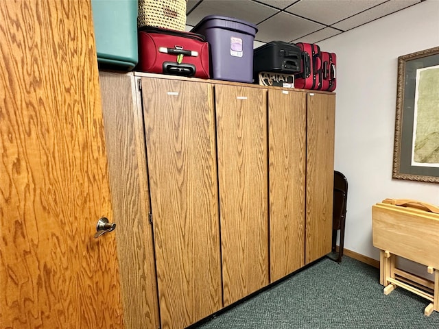 2005 Spring St Unit U203, Grinnell, IA 50112 - detailed view of carpet floors and a drop ceiling