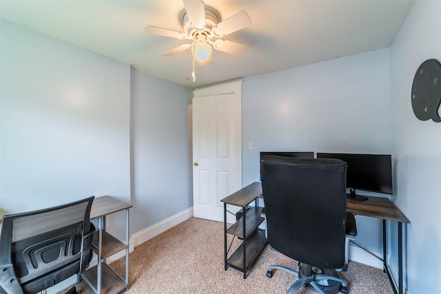 2800 E Douglas Ave, Des Moines, IA 50317 - office area with light carpet and a ceiling fan