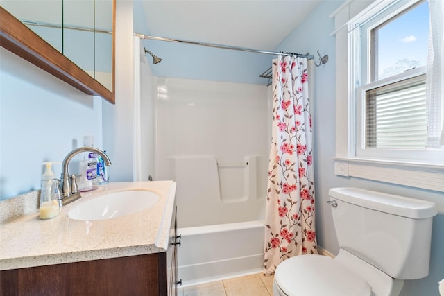 2800 E Douglas Ave, Des Moines, IA 50317 - full bath featuring vanity, shower / bath combination with curtain, and tile patterned floors