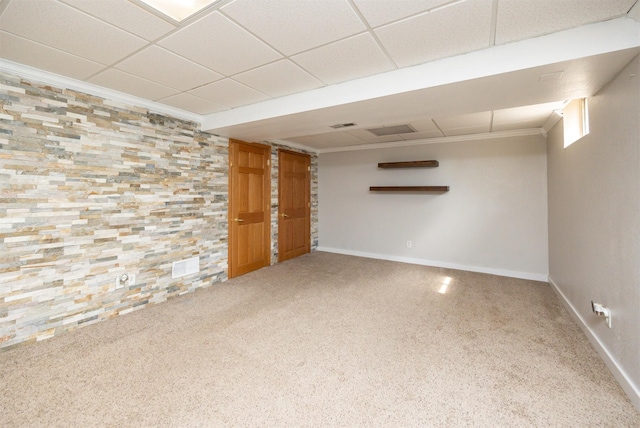 905 SE Meadowlark Dr, Grimes, IA 50111 - unfurnished room with carpet floors and a drop ceiling