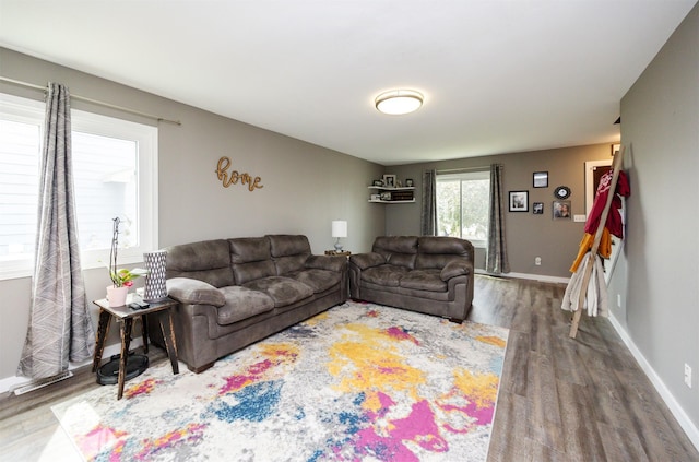 905 SE Meadowlark Dr, Grimes, IA 50111 - living area featuring wood finished floors and baseboards