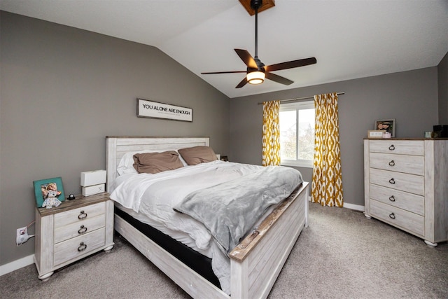 905 SE Meadowlark Dr, Grimes, IA 50111 - bedroom featuring lofted ceiling, light colored carpet, and ceiling fan
