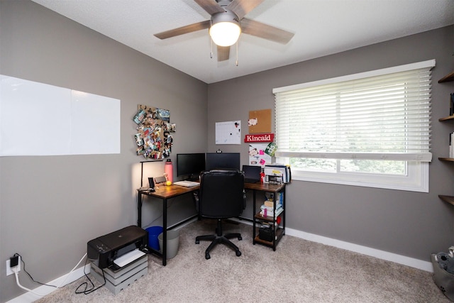 905 SE Meadowlark Dr, Grimes, IA 50111 - office space featuring carpet flooring and a ceiling fan