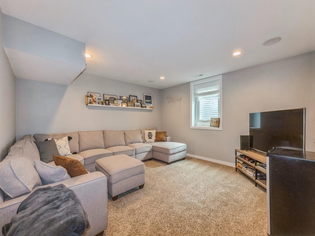 2015 NW 158th St, Clive, IA 50325 - living area featuring carpet flooring and recessed lighting