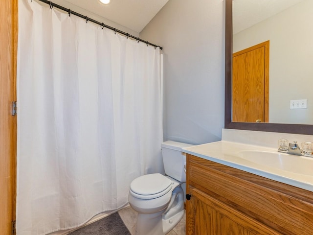2015 NW 158th St, Clive, IA 50325 - full bath with vanity, a shower with curtain, and tile patterned floors