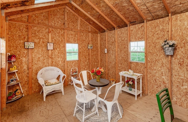 16 E Leach Ave, Des Moines, IA 50315 - dining space with plenty of natural light and lofted ceiling