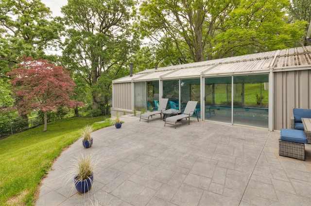 6771 College Ave, Windsor Heights, IA 50324 - view of patio with an outdoor pool