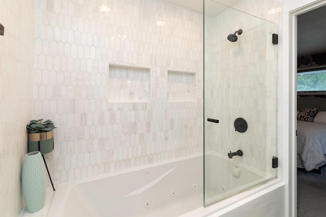 6771 College Ave, Windsor Heights, IA 50324 - full bathroom featuring ensuite bathroom and a combined bath / shower with jetted tub