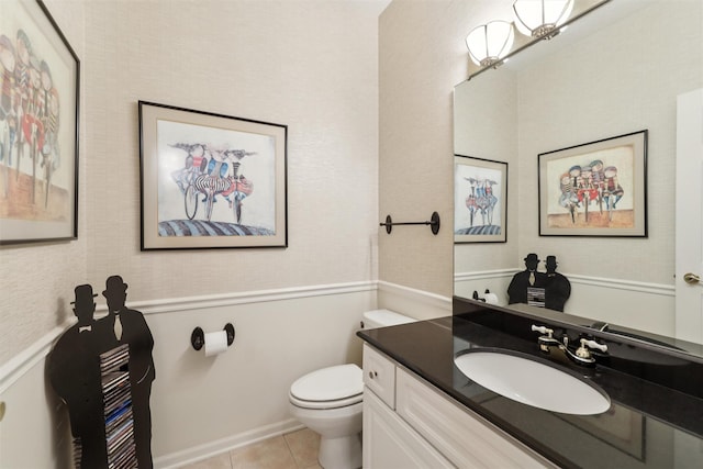 4210 Beaver Hills Dr, Des Moines, IA 50310 - half bath featuring vanity and tile patterned flooring