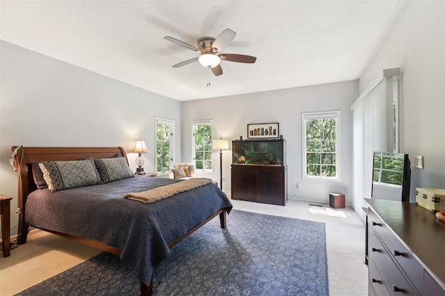4210 Beaver Hills Dr, Des Moines, IA 50310 - bedroom featuring multiple windows, light carpet, and ceiling fan