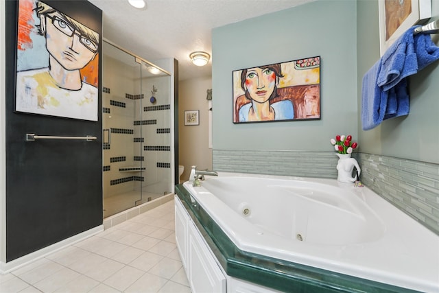 4210 Beaver Hills Dr, Des Moines, IA 50310 - bathroom featuring a stall shower, a whirlpool tub, and tile patterned floors