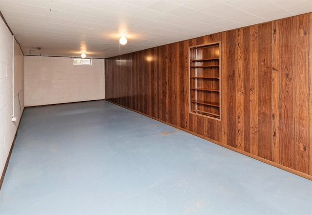 460 N 9th St, Carlisle, IA 50047 - basement featuring wood walls and built in shelves
