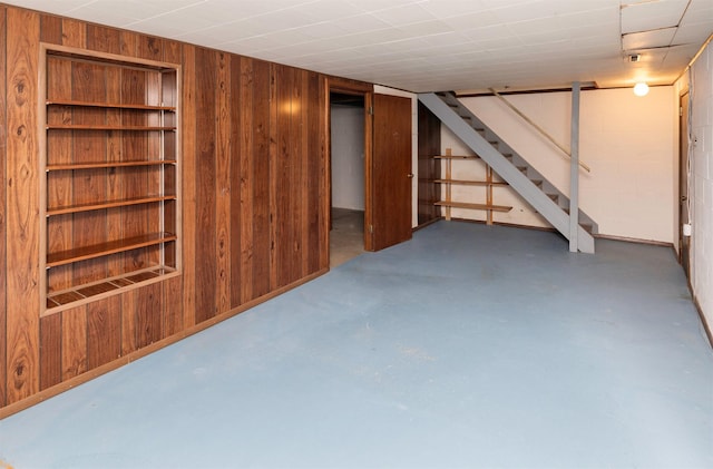 460 N 9th St, Carlisle, IA 50047 - finished below grade area with stairs and wood walls
