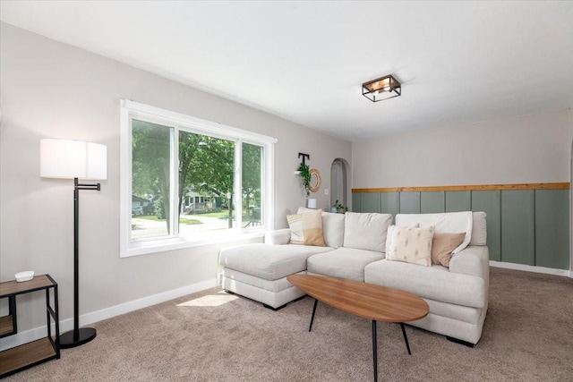 2325 61st St, Des Moines, IA 50322 - carpeted living area featuring baseboards