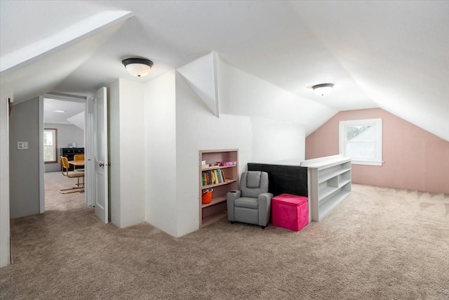 2325 61st St, Des Moines, IA 50322 - game room featuring carpet and vaulted ceiling