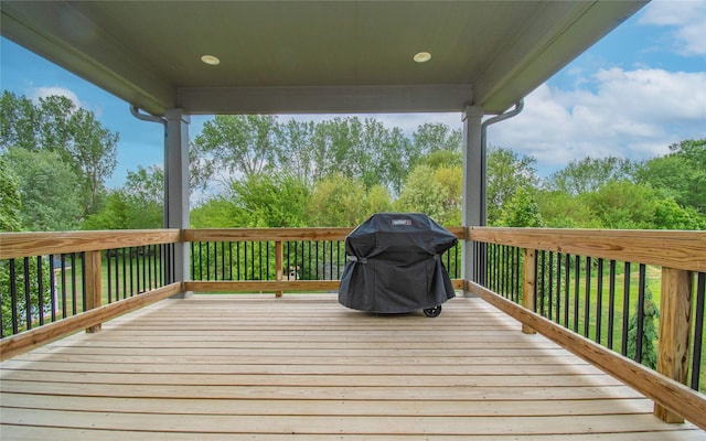 2416 NW Springbrooke Dr, Grimes, IA 50111 - wooden terrace featuring grilling area