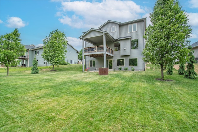 2416 NW Springbrooke Dr, Grimes, IA 50111 - back of property featuring a balcony and a yard