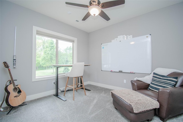 2416 NW Springbrooke Dr, Grimes, IA 50111 - sitting room featuring carpet and a ceiling fan