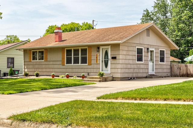 1621 Carroll Ave, Ames, IA 50010 - ranch-style home featuring a chimney and roof with shingles