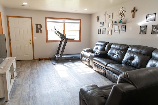 106 Park Ridge Dr, Otley, IA 50214 - living room featuring wood finished floors and recessed lighting
