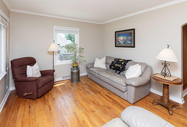 1808 60th St, Des Moines, IA 50322 - living area featuring wood finished floors and crown molding