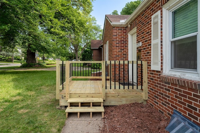 1329 63rd St, Des Moines, IA 50311 - wooden terrace with a yard